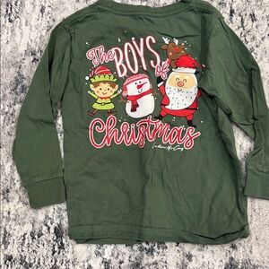 Festive Green Christmas Kids Long Sleeve Tee